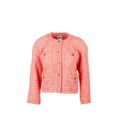 Chanel Size 36 20P Tweed Jacket Pink/Gold
