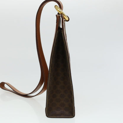 Luxury CELINE Macadam Canvas Shoulder Bag PVC Leather Brown  43112