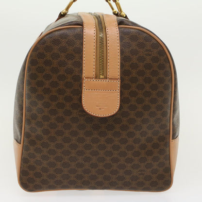 Luxury CELINE Macadam Canvas Boston Bag PVC Leather Brown  43232