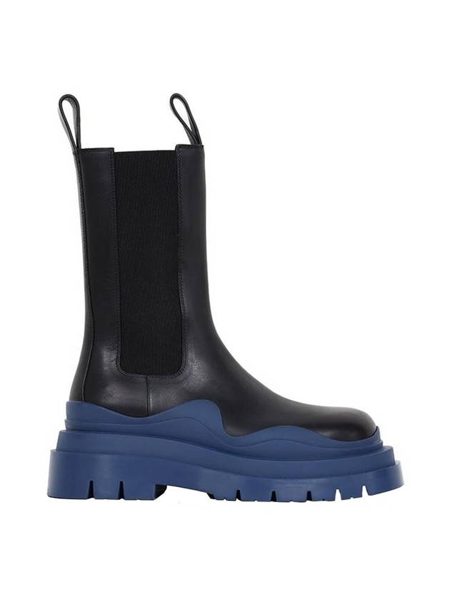 Luxury Bottega Veneta Tire Chelsea Boots Black Blue