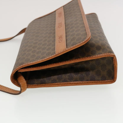 Luxury CELINE Macadam Canvas Shoulder Bag PVC Leather Brown  43566