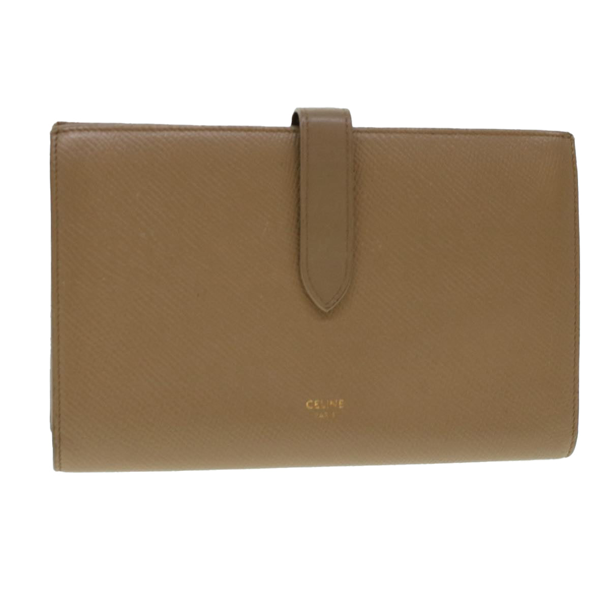 Luxury CELINE Long Wallet Leather Beige  43575