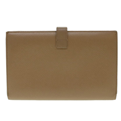 Luxury CELINE Long Wallet Leather Beige  43575