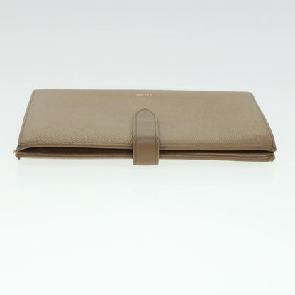 Luxury CELINE Long Wallet Leather Beige  43575