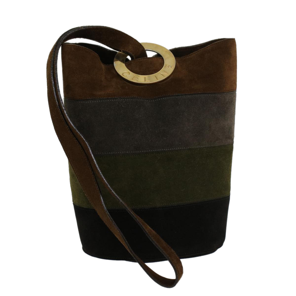 Luxury CELINE Shoulder Bag Suede Brown  43709