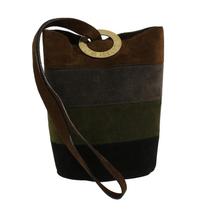 Luxury CELINE Shoulder Bag Suede Brown  43709