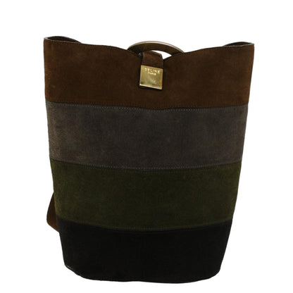 Luxury CELINE Shoulder Bag Suede Brown  43709