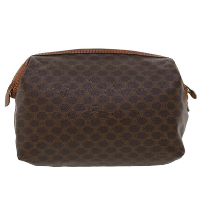 Luxury CELINE Macadam Canvas Pouch PVC Leather Brown  43800