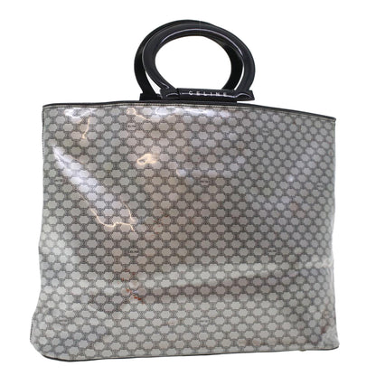 Luxury CELINE Macadam Canvas Hand Bag Enamel Silver  43874