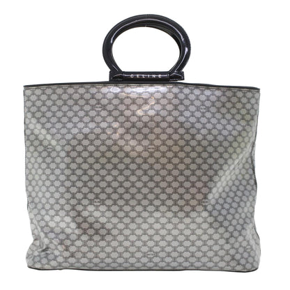 Luxury CELINE Macadam Canvas Hand Bag Enamel Silver  43874