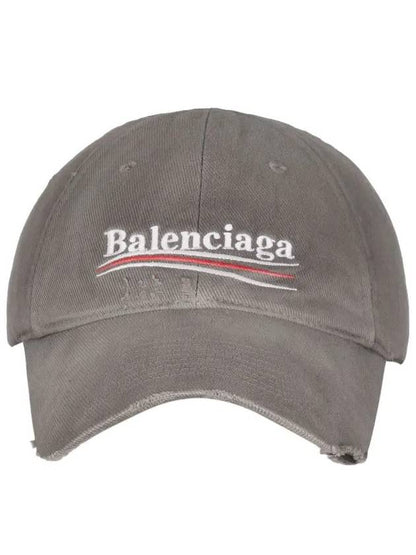Luxury Balenciaga Trending 2025 Wave Logo Cotton Drill Ball Cap Smokey Grey