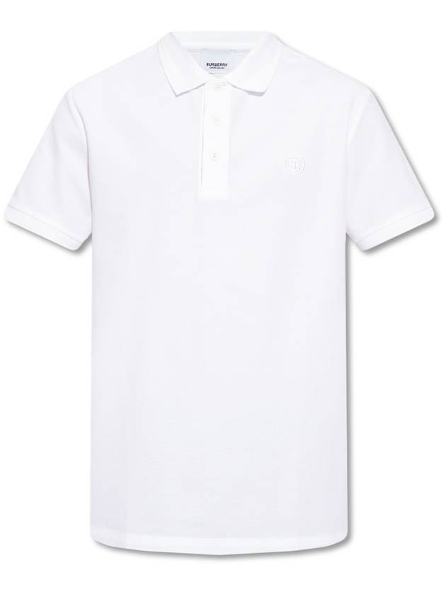 Luxury Burberry Monogram Motif Polo Shirt White