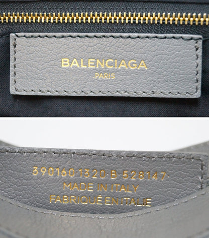 BALENCIAGA Grey Leather Metallic Edge City Shoulder Handbag