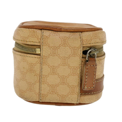 Luxury CELINE Macadam Canvas Pouch PVC Leather Beige  44512