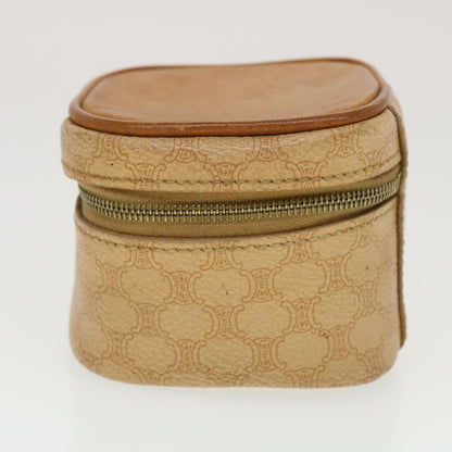 Luxury CELINE Macadam Canvas Pouch PVC Leather Beige  44512