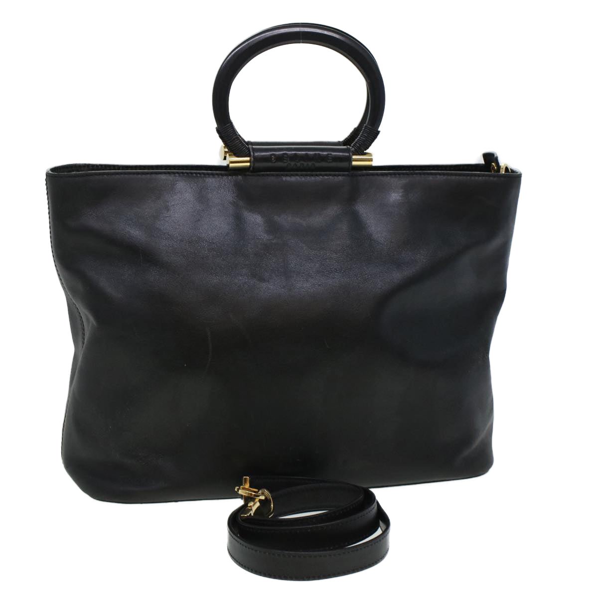 Luxury CELINE Tote Bag Leather 2way Black  44998