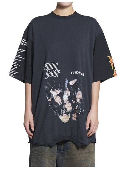 Luxury Balenciaga Trending 2025 Speed Hunter Upside Down Oversized Short Sleeve T-shirt Black