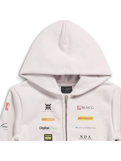 Luxury Balenciaga Trending 2025 Business English Zip-Up Hoodie Offwhite