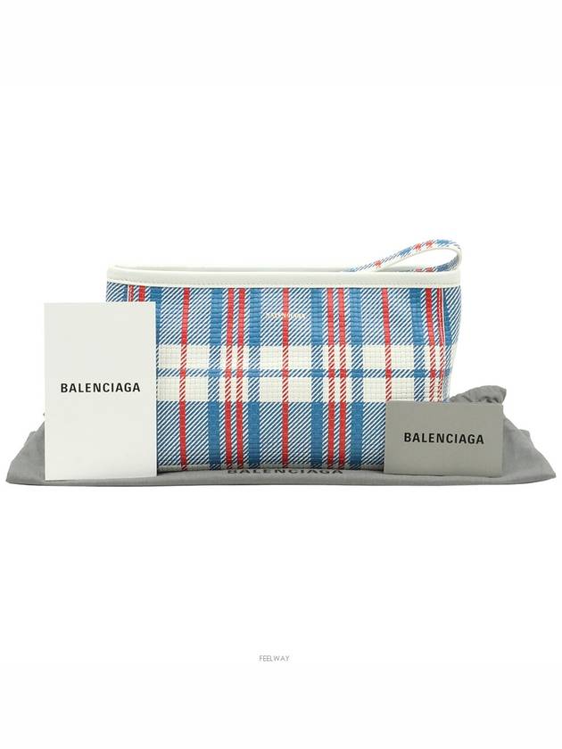 Luxury Balenciaga Trending 2025 Multi check printed gold lettering logo hand strap Babes pouch clutch