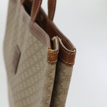 Luxury CELINE Macadam Canvas Shoulder Bag PVC Leather Beige  45023