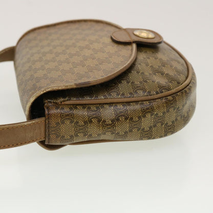 Luxury CELINE Macadam Canvas Shoulder Bag PVC Leather Beige  45076