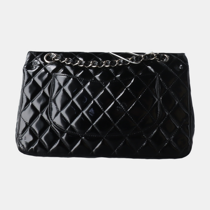 Chanel Classic Flap Medium Black Patent Leather Silver HW, 2010-2011