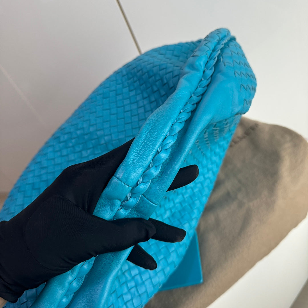 Bottega Veneta Belly Hobo Intrecciato Lambskin Leather Sky Blue Large 50cm