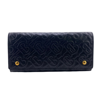 BURBERRY Long Wallet Purse 8011605 leather black HERONMONOGRAM