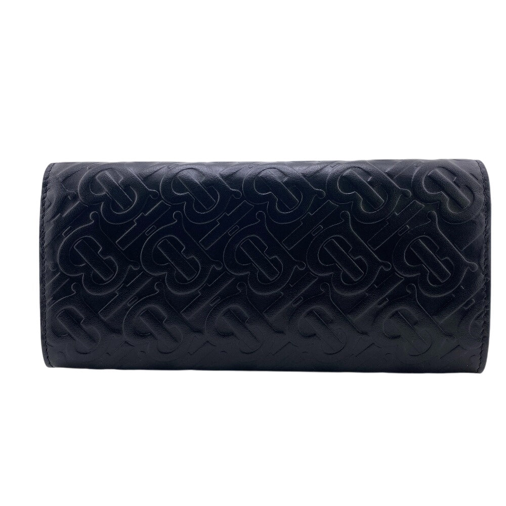 BURBERRY Long Wallet Purse 8011605 leather black HERONMONOGRAM