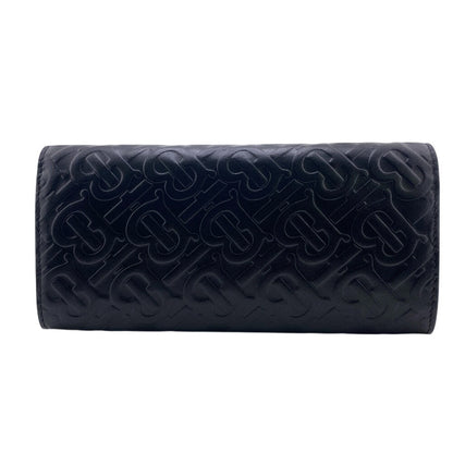BURBERRY Long Wallet Purse 8011605 leather black HERONMONOGRAM