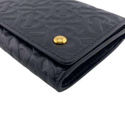 BURBERRY Long Wallet Purse 8011605 leather black HERONMONOGRAM