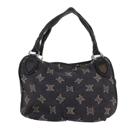 Luxury CELINE Paris Macadam Canvas Shoulder Bag Navy  45885