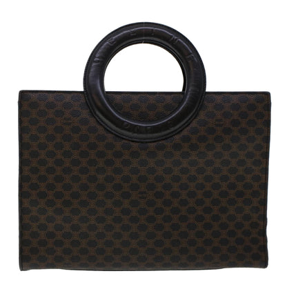 Luxury CELINE Macadam Canvas Hand Bag PVC Leather Black  45906