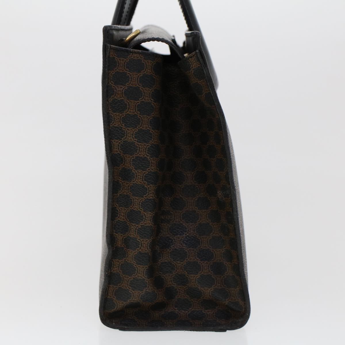Luxury CELINE Macadam Canvas Hand Bag PVC Leather Black  45906