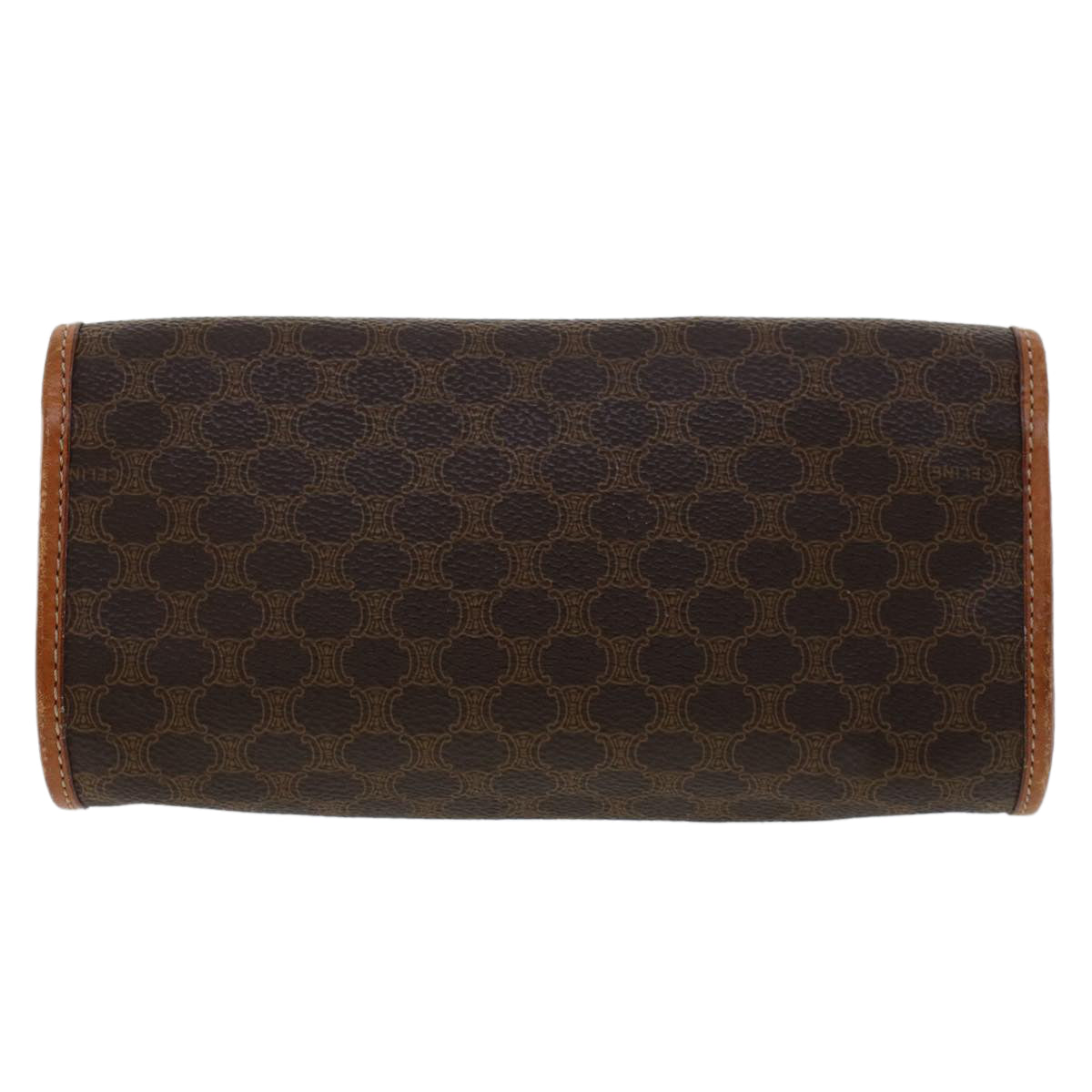 Luxury CELINE Macadam Canvas Pouch PVC Leather Brown  45910