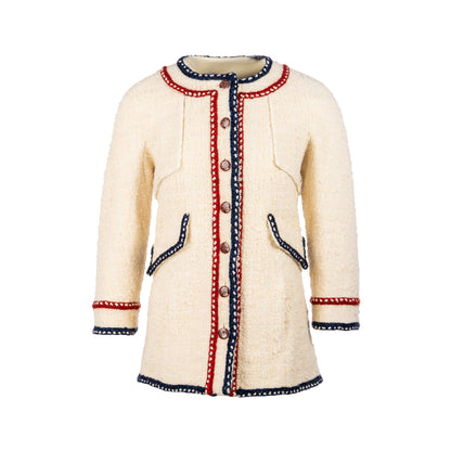 Chanel Size 36 18B Wool/Tweed Jacket Ecru/white