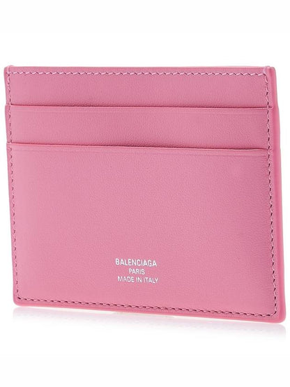 Luxury Balenciaga Trending 2025 Logo Calfskin Card Wallet Pink