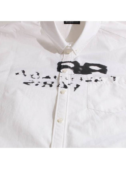 Luxury Balenciaga Trending 2025 Hand Drawn BB Overfit Long Sleeve Shirt White