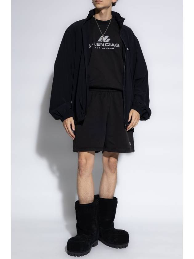 Luxury Balenciaga Trending 2025 Activewear Medium Fit Short Sleeve T-Shirt Black