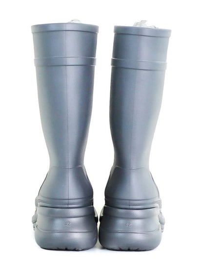 Luxury Balenciaga Trending 2025 42 BB x Crocs Men s Clog Logo Rubber Boots Gray