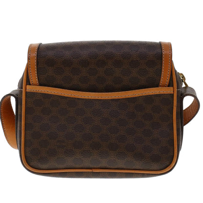 Luxury CELINE Macadam Canvas Shoulder Bag PVC Leather Brown  46305