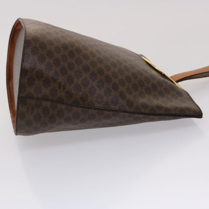 Luxury CELINE Macadam Canvas Hand Bag PVC Leather Brown  46307