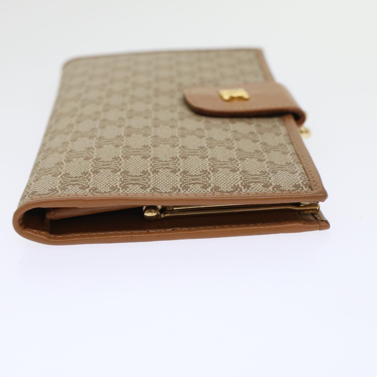 Luxury CELINE Macadam Canvas Long Wallet Beige  46361