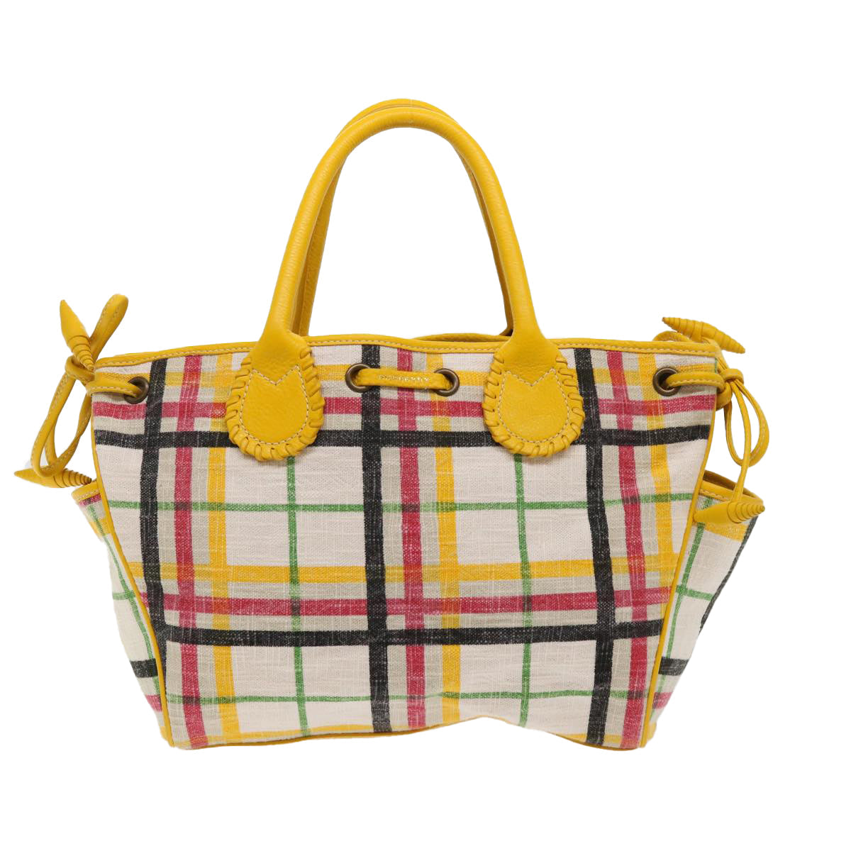 Luxury Burberry Nova Check Tote Bag Canvas Beige Auth 46962