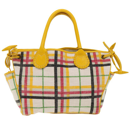 Luxury Burberry Nova Check Tote Bag Canvas Beige Auth 46962