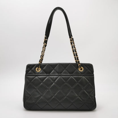 Chanel PST Petite Shopping Tote Black Caviar Leather CC Logo Gold Hardware 2012-13