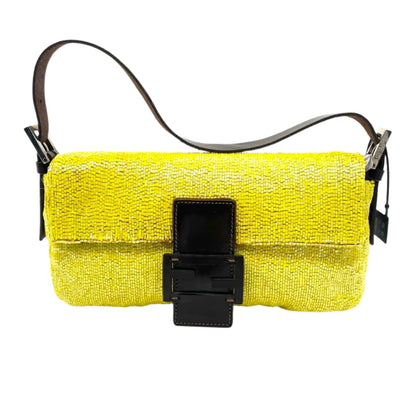 Fendi Baguette Vintage Shoulder bag with Glitter Yellow Beads