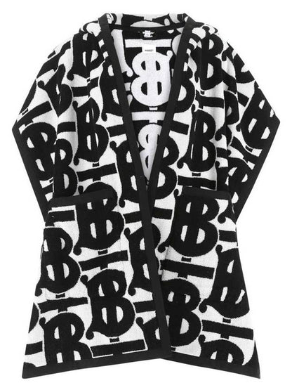 Luxury Burberry Logo Monogram Allover Cape Black