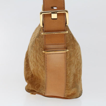 Luxury CELINE C Macadam Canvas Shoulder Bag Suede Leather Brown  47408