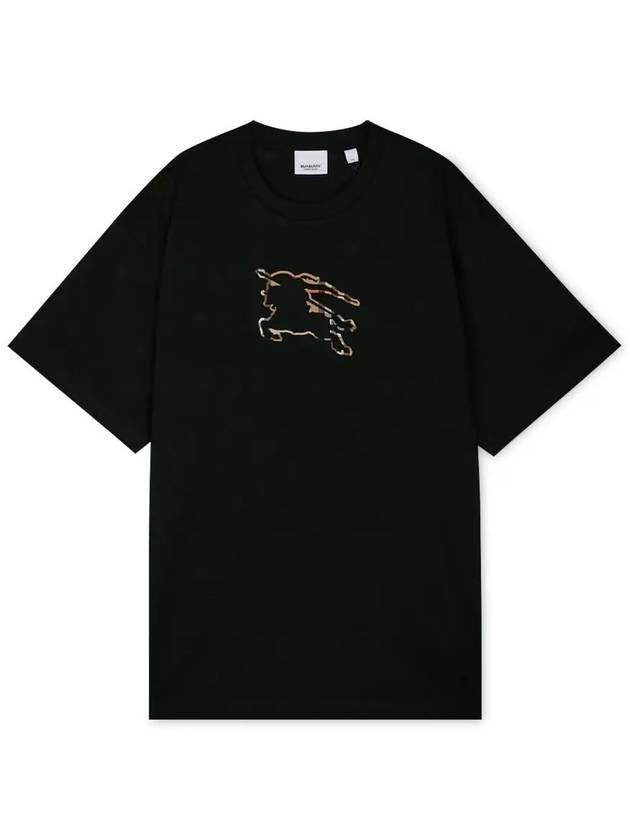 Luxury Burberry Equestrian Night Print Short Sleeve T-Shirt Black